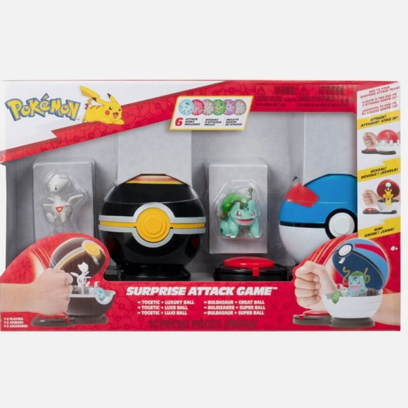 Pokemon Surprise Attack Game - 2" Togetic with Luxury Ball and 2" Bulbasaur - Picture 1 of 2